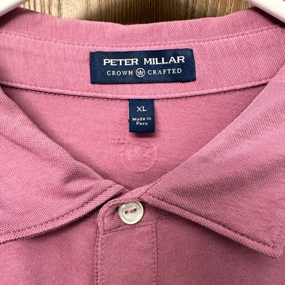 Peter Millar Crown Crafted Men’s Polo Shirt Golf Performance Dark Pink Size XL - Picture 2 of 7